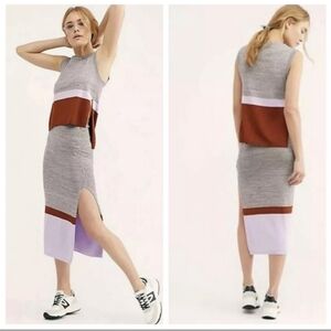 Free People Stop And Stare Color Block Knit Set, Size Small